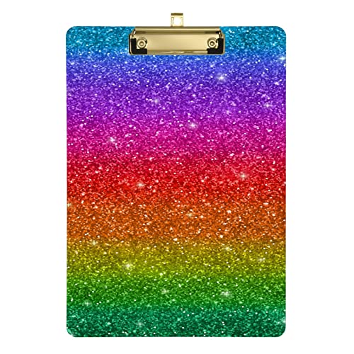 Farbenfrohes Regenbogen-Glitzer-Klemmbrett, A4, Briefgröße für Clipfolio, niedliches Klemmbrett, Silber, 30,5 x 22,9 cm Farbenfrohes Regenbogen-Glitzer-Klemmbrett, A4, Briefgröße für Clipfolio, niedliches Klemmbrett, Silber, 30,5 x 22,9 cm von Yaxinduobao