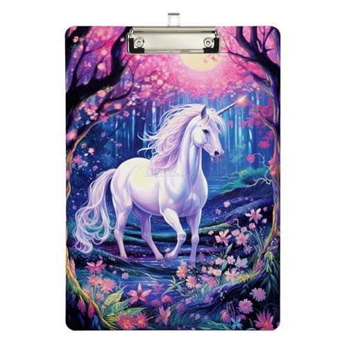 Klemmbrett Einhorn im Wald, niedriges Profil-Klemmbrett für Lehrer, A4, Briefgröße, 31,8 x 22,9 cm, silberfarbener Clip Klemmbrett Einhorn im Wald, niedriges Profil-Klemmbrett für Lehrer, A4, Briefgröße, 31,8 x 22,9 cm, silberfarbener Clip von Yaxinduobao