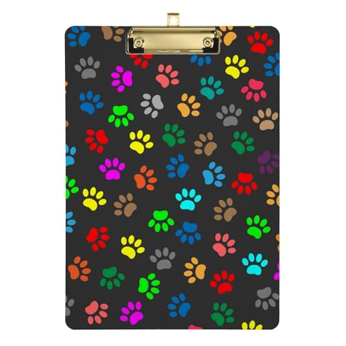 Klemmbrett mit bunten Tiermotiven, niedlicher Hund, Katze, Pfote, A4, Briefgröße, für Lehrer, Krankenschwester, Schule, Silber, 30,5 x 22,9 cm Klemmbrett mit bunten Tiermotiven, niedlicher Hund, Katze, Pfote, A4, Briefgröße, für Lehrer, Krankenschwester, Schule, Silber, 30,5 x 22,9 cm von Yaxinduobao