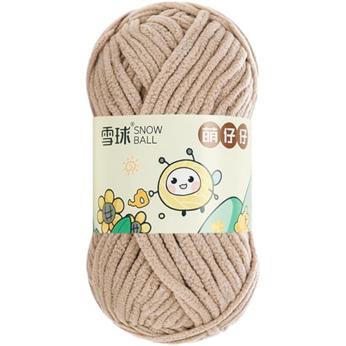 100 g/Rolle Chenille Yarn, Chenille Garn, 68mChenille Wolle Zum Häkeln, bulkyyarn for hand knitting, ChunkyChenille-Garn Zum Stricken UndHäkeln (Dunkles Khaki,1 PCS) von YayaVrillant