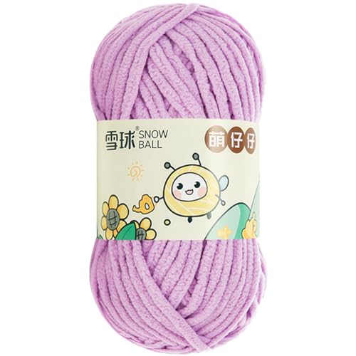 100 g/Rolle Chenille Yarn, Chenille Garn, 68mChenille Wolle Zum Häkeln, bulkyyarn for hand knitting, ChunkyChenille-Garn Zum Stricken UndHäkeln (Hellviolett,1 PCS) von YayaVrillant