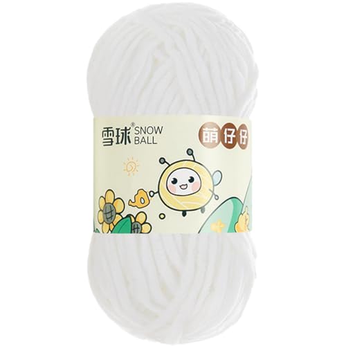 100 g/Rolle Chenille Yarn, Chenille Garn, 68mChenille Wolle Zum Häkeln, bulkyyarn for hand knitting, ChunkyChenille-Garn Zum Stricken UndHäkeln (Weiß,1 PCS) von YayaVrillant
