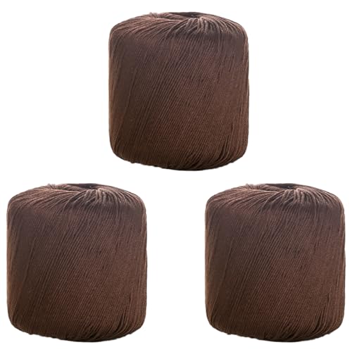 40g Sockenwolle Farbverlauf | 125m Garn Sockengarn Aus Baumwolle in Verschiedenen Farben | Handstrickgarn Aus 100% Cotton | Wolle Zum Stricken & Häkeln (Dunkelbraun,3 PCS) von YayaVrillant