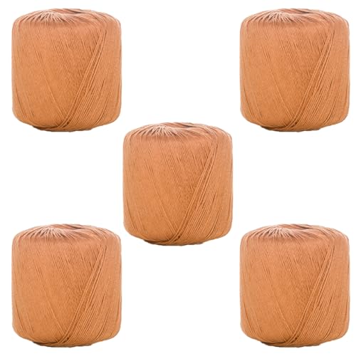 40g Sockenwolle Farbverlauf | 125m Garn Sockengarn Aus Baumwolle in Verschiedenen Farben | Handstrickgarn Aus 100% Cotton | Wolle Zum Stricken & Häkeln (Hellbraun,5 PCS) von YayaVrillant