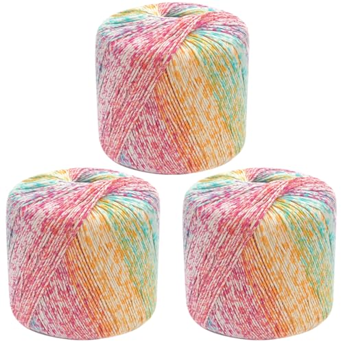 40g Sockenwolle Farbverlauf | 125m Garn Sockengarn Aus Baumwolle in Verschiedenen Farben | Handstrickgarn Aus 100% Cotton | Wolle Zum Stricken & Häkeln (Kombination A,3 PCS) von YayaVrillant