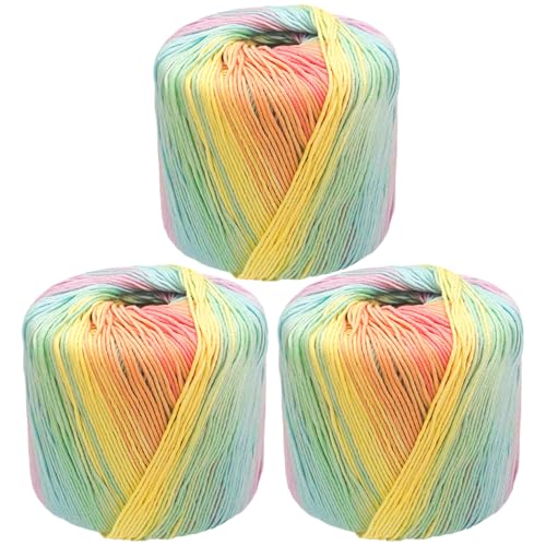 40g Sockenwolle Farbverlauf | 125m Garn Sockengarn Aus Baumwolle in Verschiedenen Farben | Handstrickgarn Aus 100% Cotton | Wolle Zum Stricken & Häkeln (Kombination C,3 PCS) von YayaVrillant