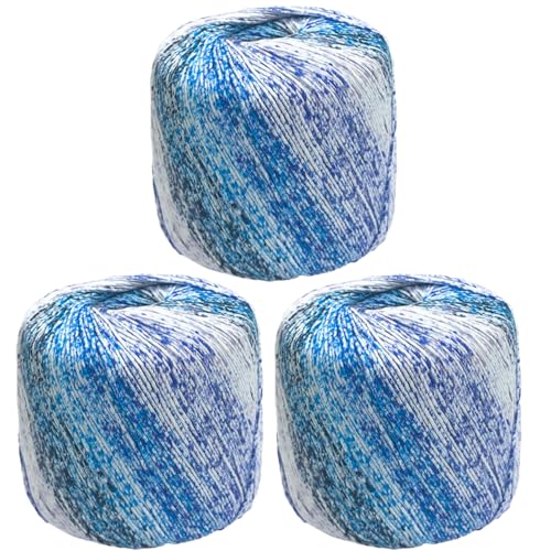 40g Sockenwolle Farbverlauf | 125m Garn Sockengarn Aus Baumwolle in Verschiedenen Farben | Handstrickgarn Aus 100% Cotton | Wolle Zum Stricken & Häkeln (Kombination F,3 PCS) von YayaVrillant