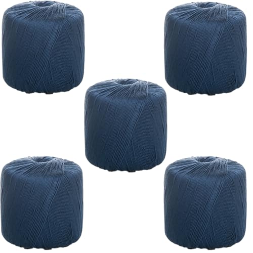 40g Sockenwolle Farbverlauf | 125m Garn Sockengarn Aus Baumwolle in Verschiedenen Farben | Handstrickgarn Aus 100% Cotton | Wolle Zum Stricken & Häkeln (Marineblau,5 PCS) von YayaVrillant