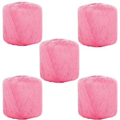40g Sockenwolle Farbverlauf | 125m Garn Sockengarn Aus Baumwolle in Verschiedenen Farben | Handstrickgarn Aus 100% Cotton | Wolle Zum Stricken & Häkeln (Rosa,5 PCS) von YayaVrillant