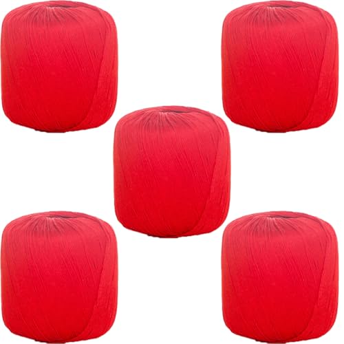 40g Sockenwolle Farbverlauf | 125m Garn Sockengarn Aus Baumwolle in Verschiedenen Farben | Handstrickgarn Aus 100% Cotton | Wolle Zum Stricken & Häkeln (Rot,5 PCS) von YayaVrillant