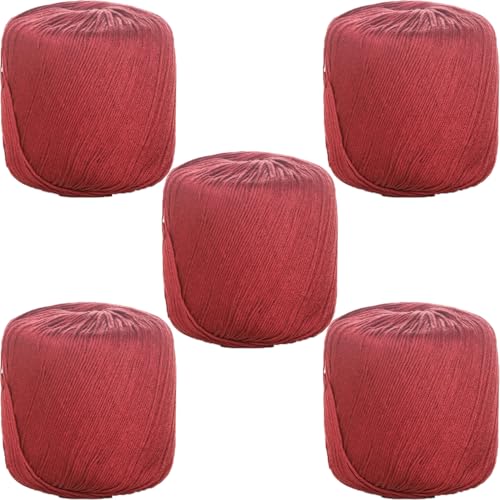 40g Sockenwolle Farbverlauf | 125m Garn Sockengarn Aus Baumwolle in Verschiedenen Farben | Handstrickgarn Aus 100% Cotton | Wolle Zum Stricken & Häkeln (Rotwein,5 PCS) von YayaVrillant