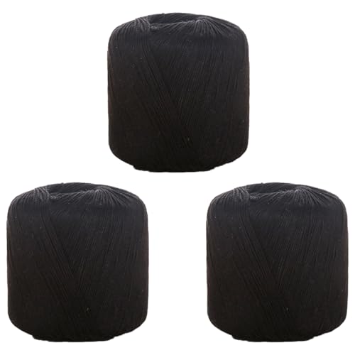 40g Sockenwolle Farbverlauf | 125m Garn Sockengarn Aus Baumwolle in Verschiedenen Farben | Handstrickgarn Aus 100% Cotton | Wolle Zum Stricken & Häkeln (Schwarz,3 PCS) von YayaVrillant