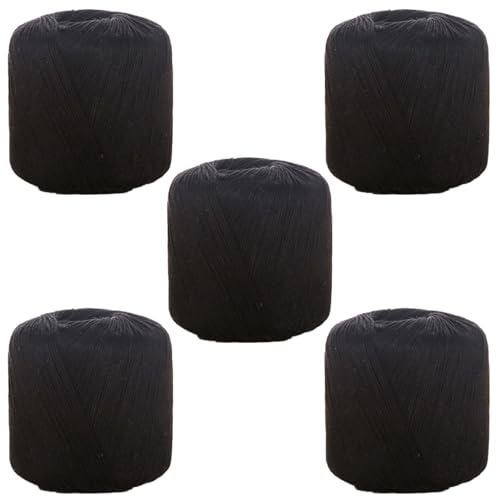40g Sockenwolle Farbverlauf | 125m Garn Sockengarn Aus Baumwolle in Verschiedenen Farben | Handstrickgarn Aus 100% Cotton | Wolle Zum Stricken & Häkeln (Schwarz,5 PCS) von YayaVrillant