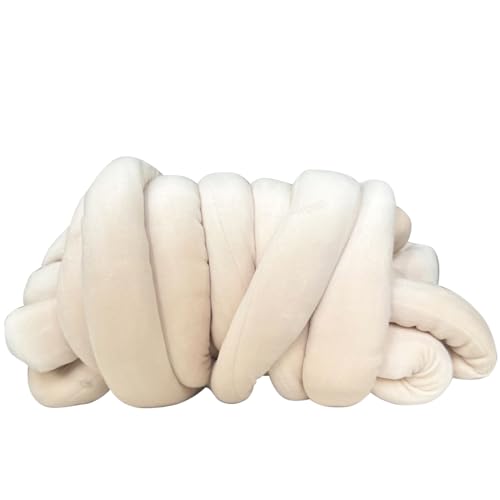 Armstricken Wolle 500g/1000g Dicke Wolle Zum Handstricken Chunky Yarn Schlauchgarn Häkelwolle Dickes Garn Zum Häkeln Stricken, Für Decken, Tasche, Handstrickgarn (Beige,500g) von YayaVrillant