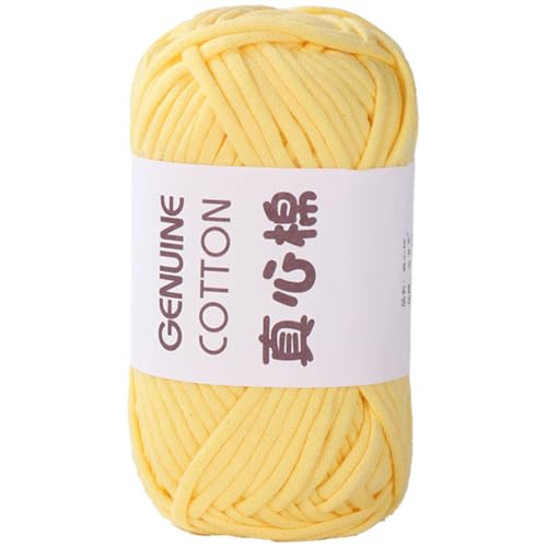 Baumwolle Zum Stricken, 50g Per Roll Häkelgarn Wolle, 3mm Dicke BaumwolleZum Häkeln, Häkelwolle Chenille Wolle Zum Häkeln Häkelwolle,Dickes Baumwoll-Nylon-Mischgarn (Hellgelb,1 PCS) von YayaVrillant