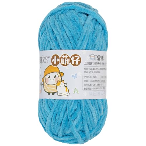 Chenille Garn 3.5mm, Chenille Wolle Zum Häkeln, Super Chunky Chenille-Garn Zum Stricken Und Häkeln, Chenille Wolle Zum Häkeln 50 G – 60 M (Dunkelblau,1 PCS) von YayaVrillant