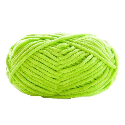 Chenille Garn 3.5mm, Chenille Wolle Zum Häkeln, Super Chunky Chenille-Garn Zum Stricken Und Häkeln, Chenille Wolle Zum Häkeln 50 G – 60 M (Grasgrün,1 PCS) von YayaVrillant