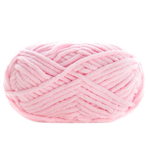 Chenille Garn 3.5mm, Chenille Wolle Zum Häkeln, Super Chunky Chenille-Garn Zum Stricken Und Häkeln, Chenille Wolle Zum Häkeln 50 G – 60 M (Hellrosa,1 PCS) von YayaVrillant