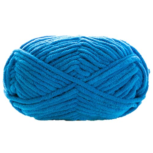 Chenille Garn 3.5mm, Chenille Wolle Zum Häkeln, Super Chunky Chenille-Garn Zum Stricken Und Häkeln, Chenille Wolle Zum Häkeln 50 G – 60 M (Seeblau,1 PCS) von YayaVrillant