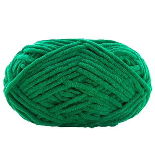 Chenille Garn 3.5mm, Chenille Wolle Zum Häkeln, Super Chunky Chenille-Garn Zum Stricken Und Häkeln, Chenille Wolle Zum Häkeln 50 G – 60 M (Smaragdgrün,1 PCS) von YayaVrillant