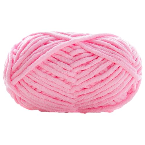 Chenille Yarn, Super Chunky Chenille-Garn Zum Stricken Und Häkeln,chenille Wolle Zum Häkeln 50 G – 60 M (Dunkelrosa,1 PCS) von YayaVrillant