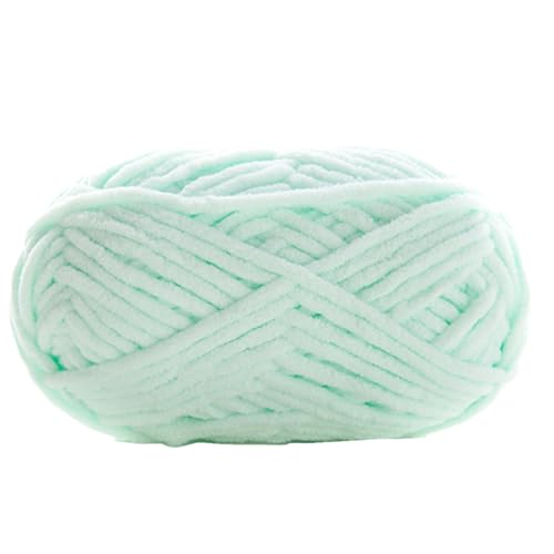Chenille Yarn, Super Chunky Chenille-Garn Zum Stricken Und Häkeln,chenille Wolle Zum Häkeln 50 G – 60 M (Hellgrün,1 PCS) von YayaVrillant