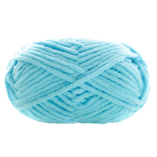 Chenille Yarn, Super Chunky Chenille-Garn Zum Stricken Und Häkeln,chenille Wolle Zum Häkeln 50 G – 60 M (Himmelblau,1 PCS) von YayaVrillant