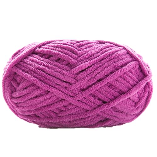 Chenille Yarn, Super Chunky Chenille-Garn Zum Stricken Und Häkeln,chenille Wolle Zum Häkeln 50 G – 60 M (Lila,1 PCS) von YayaVrillant