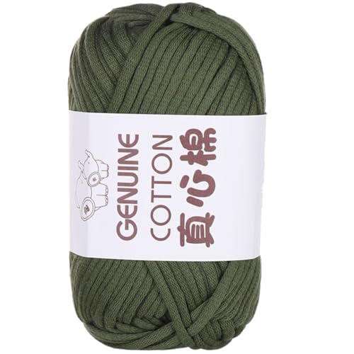 Häkelgarn Baumwolle,1/3/6 Stück Chunky Häkelgarn Für Anfänger, 50g Dickes Garn BaumwolleZum Häkeln, Baumwoll-Nylon-Garn Für Anfänger Zum Häkeln Und Stricken (Armeegrün,1 PCS) von YayaVrillant