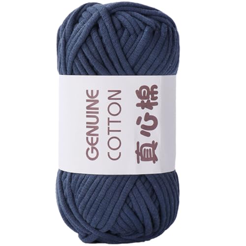 Häkelgarn Baumwolle,1/3/6 Stück Chunky Häkelgarn Für Anfänger, 50g Dickes Garn BaumwolleZum Häkeln, Baumwoll-Nylon-Garn Für Anfänger Zum Häkeln Und Stricken (Dunkelblau,1 PCS) von YayaVrillant