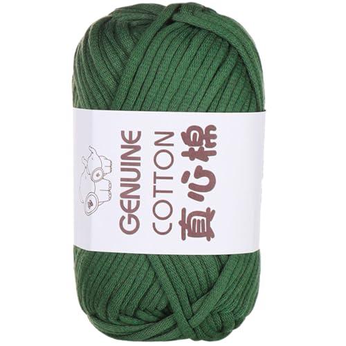 Häkelgarn Baumwolle,1/3/6 Stück Chunky Häkelgarn Für Anfänger, 50g Dickes Garn BaumwolleZum Häkeln, Baumwoll-Nylon-Garn Für Anfänger Zum Häkeln Und Stricken (Dunkelgrün,1 PCS) von YayaVrillant