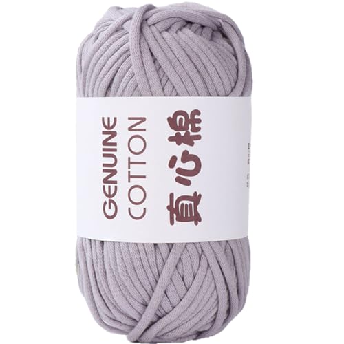 Häkelgarn Baumwolle,1/3/6 Stück Chunky Häkelgarn Für Anfänger, 50g Dickes Garn BaumwolleZum Häkeln, Baumwoll-Nylon-Garn Für Anfänger Zum Häkeln Und Stricken (Hellgrau,1 PCS) von YayaVrillant