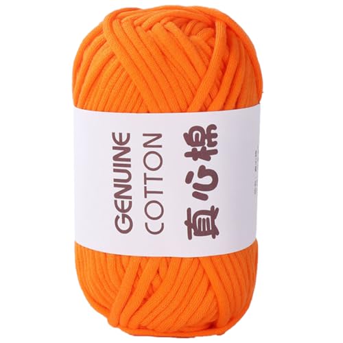Häkelgarn Baumwolle,1/3/6 Stück Chunky Häkelgarn Für Anfänger, 50g Dickes Garn BaumwolleZum Häkeln, Baumwoll-Nylon-Garn Für Anfänger Zum Häkeln Und Stricken (Orange,1 PCS) von YayaVrillant