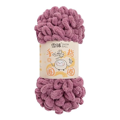 Puffy Wolle Chenille Schlaufenwolle Häkeln und Stricken ohne Hilfsmittel Kleidung Accesoire Decken Teppiche (Bohnenpastenfarbe,1 PCS) von YayaVrillant