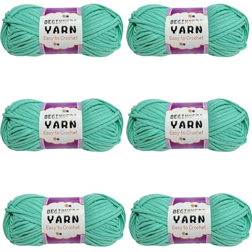 Schlauchgarn, 100g Per Roll Häkelgarn Baumwolle, 3mm Dicke Wolle Zum Häkeln, Häkelwolle Chenille Wolle Zum Häkeln Häkelwolle,Dickes Baumwoll-Nylon-Mischgarn (Dunkelblaugrün,6 PCS) von YayaVrillant