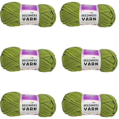 Schlauchgarn, 100g Per Roll Häkelgarn Baumwolle, 3mm Dicke Wolle Zum Häkeln, Häkelwolle Chenille Wolle Zum Häkeln Häkelwolle,Dickes Baumwoll-Nylon-Mischgarn (Dunkelgrün,6 PCS) von YayaVrillant