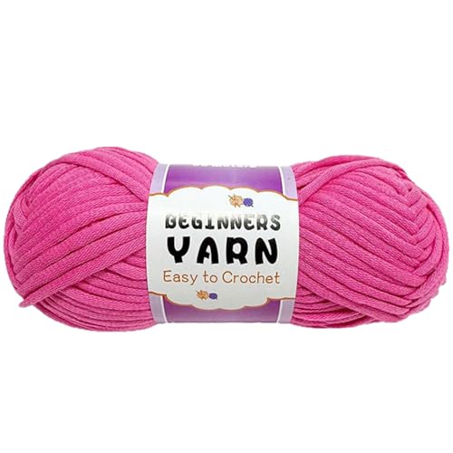 Schlauchgarn, 100g Per Roll Häkelgarn Baumwolle, 3mm Dicke Wolle Zum Häkeln, Häkelwolle Chenille Wolle Zum Häkeln Häkelwolle,Dickes Baumwoll-Nylon-Mischgarn (Dunkelrosa,1 PCS) von YayaVrillant