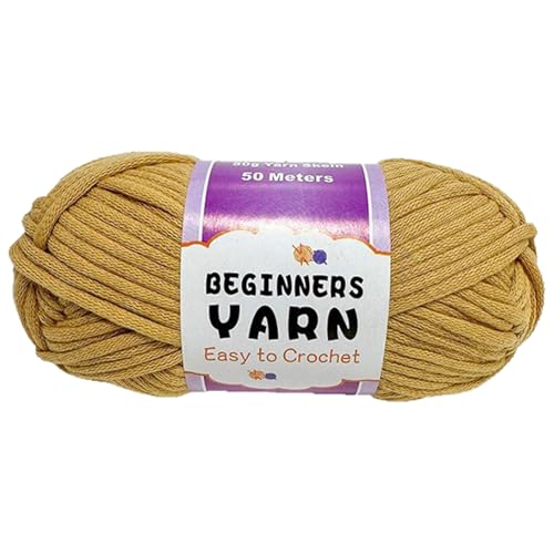 Schlauchgarn, 100g Per Roll Häkelgarn Baumwolle, 3mm Dicke Wolle Zum Häkeln, Häkelwolle Chenille Wolle Zum Häkeln Häkelwolle,Dickes Baumwoll-Nylon-Mischgarn (Khaki,1 PCS) von YayaVrillant