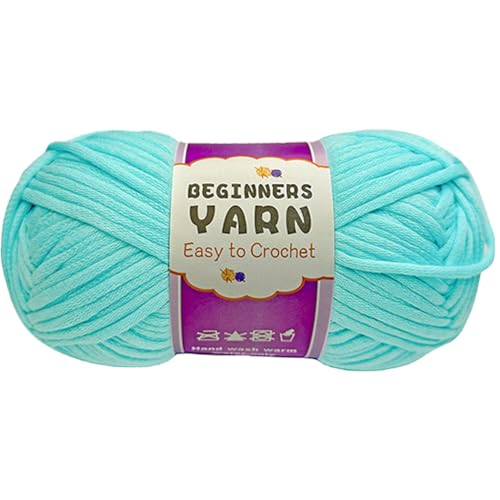 Schlauchgarn, 100g Per Roll Häkelgarn Baumwolle, 3mm Dicke Wolle Zum Häkeln, Häkelwolle Chenille Wolle Zum Häkeln Häkelwolle,Dickes Baumwoll-Nylon-Mischgarn (Leuchtendes Blaugrün,1 PCS) von YayaVrillant