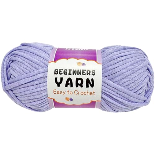 Schlauchgarn, 100g Per Roll Häkelgarn Baumwolle, 3mm Dicke Wolle Zum Häkeln, Häkelwolle Chenille Wolle Zum Häkeln Häkelwolle,Dickes Baumwoll-Nylon-Mischgarn (Lila,1 PCS) von YayaVrillant