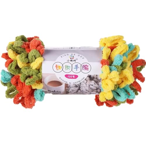 Schlingengarn, Chenille Wolle Zum Häkeln, Puffy Wolle Chenille Schlaufenwolle Häkeln Und Stricken Ohne Hilfsmittel Kleidung Accesoire Decken Teppiche (Farbabstimmung Q,1 PCS) von YayaVrillant
