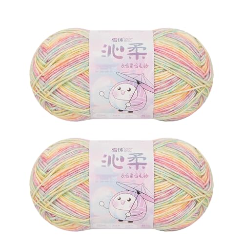 Sockenwolle | 100g Sockengarn Aus Baumwolle in Verschiedenen Farben | Handstrickgarn Aus 78% Cotton & 22% Acrylic | Wolle Zum Stricken & Häkeln | 260m Garn (Kombination C,2 PCS) von YayaVrillant