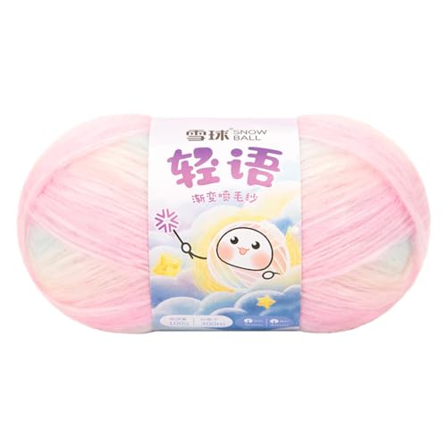 Sockenwolle Baumwolle 100g, 300 Mete Cupcakes Bobbel, Mehrfarbiges Gradient Häkelgarn, Handstrick Häkeln Baumwollstrickgarn Zum Pullover Hüte (Kombination A (ohne helle Seide),1 PCS) von YayaVrillant