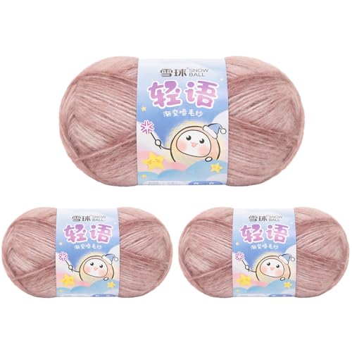 Sockenwolle Baumwolle 100g, 300 Mete Cupcakes Bobbel, Mehrfarbiges Gradient Häkelgarn, Handstrick Häkeln Baumwollstrickgarn Zum Pullover Hüte (Kombination E,3 PCS) von YayaVrillant