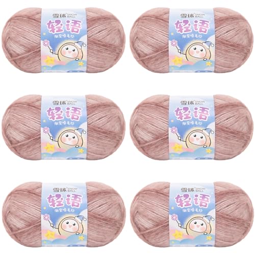 Sockenwolle Baumwolle 100g, 300 Mete Cupcakes Bobbel, Mehrfarbiges Gradient Häkelgarn, Handstrick Häkeln Baumwollstrickgarn Zum Pullover Hüte (Kombination E,6 PCS) von YayaVrillant