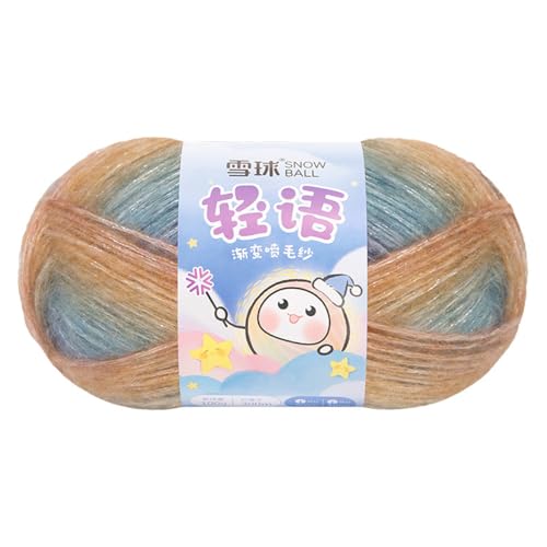 Sockenwolle Baumwolle 100g, 300 Mete Cupcakes Bobbel, Mehrfarbiges Gradient Häkelgarn, Handstrick Häkeln Baumwollstrickgarn Zum Pullover Hüte (Kombination F,1 PCS) von YayaVrillant