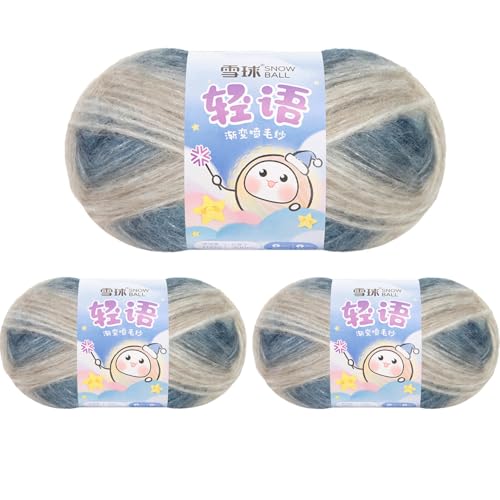Sockenwolle Baumwolle 100g, 300 Mete Cupcakes Bobbel, Mehrfarbiges Gradient Häkelgarn, Handstrick Häkeln Baumwollstrickgarn Zum Pullover Hüte (Kombination G,3 PCS) von YayaVrillant