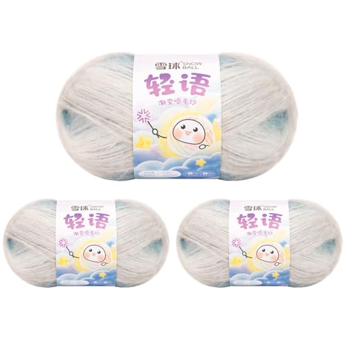 Sockenwolle Baumwolle 100g, 300 Mete Cupcakes Bobbel, Mehrfarbiges Gradient Häkelgarn, Handstrick Häkeln Baumwollstrickgarn Zum Pullover Hüte (Kombination L (ohne helle Seide),3 PCS) von YayaVrillant