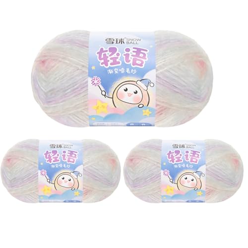 Sockenwolle Baumwolle 100g, 300 Mete Cupcakes Bobbel, Mehrfarbiges Gradient Häkelgarn, Handstrick Häkeln Baumwollstrickgarn Zum Pullover Hüte (Kombination N,3 PCS) von YayaVrillant