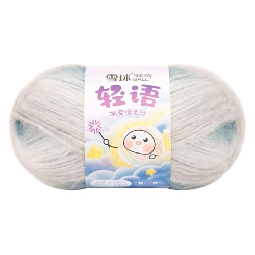 Wolle Farbverlauf 100g, 300 Mete Cupcakes Bobbel, Mehrfarbiges Gradient Häkelgarn, Handstrick Häkeln Baumwollstrickgarn Zum Pullover Hüte (Kombination L (ohne helle Seide),1 PCS) von YayaVrillant